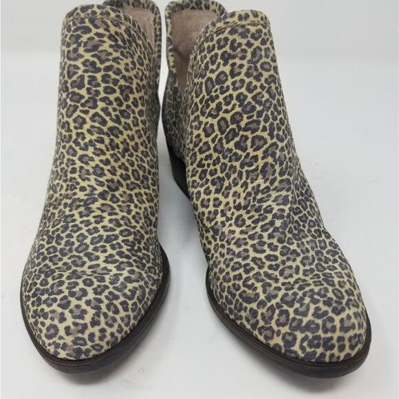 Lucky Brand Basel Animal Print Leather Booties Comfortable Round toe Womens Sz 6 - Picture 3 of 13